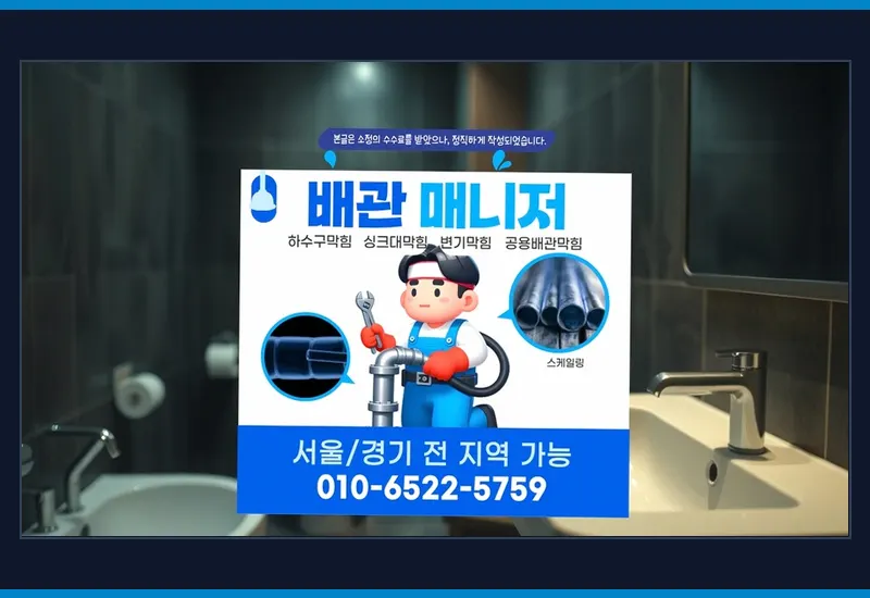 연신내동 화장실 변기 오수관 정밀 통수 현장 시공 사진