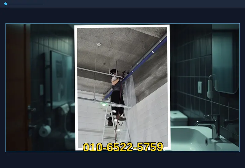 인천 송도동 욕실 바닥 유가 트랩 석회 통수 현장 시공 사진