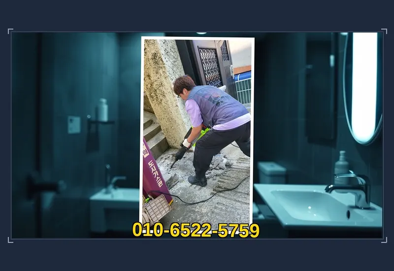 영통 원천동 외부 우수관 맨홀 슬러지 준설 현장 시공 사진