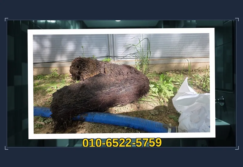 기흥 동백동 싱크대 하부 배관 유지방 분쇄 현장 시공 사진