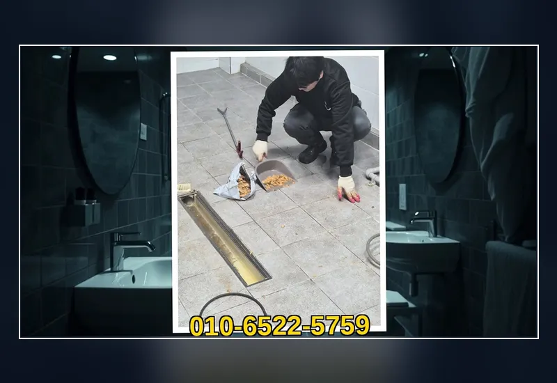 은평 응암동 싱크대 하부 배관 유지방 분쇄 현장 시공 사진