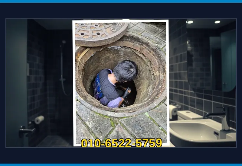 일산 주엽동 화장실 변기 오수관 정밀 통수 현장 시공 사진