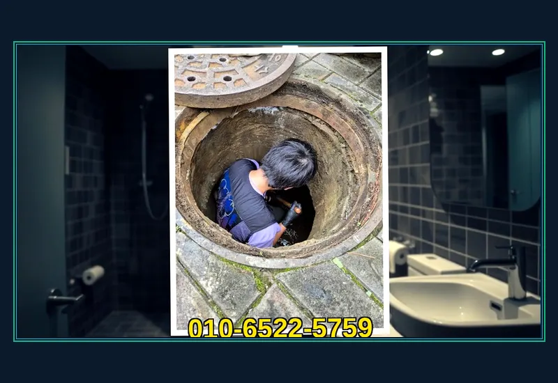 부천 약대동 싱크대 하부 배관 유지방 분쇄 현장 시공 사진
