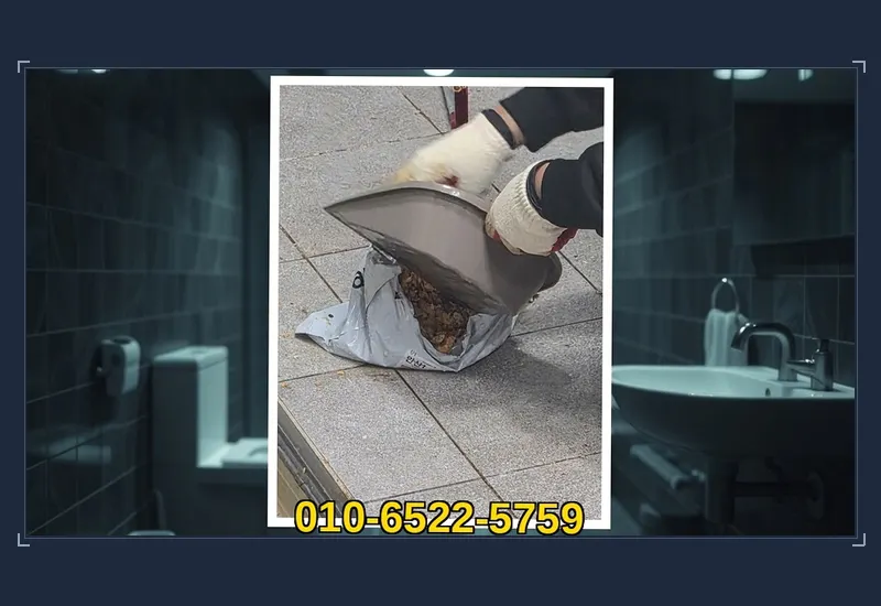 가락동 싱크대 하부 배관 유지방 분쇄 현장 시공 사진