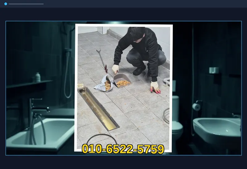 청라동 아파트 공용 입상관 고압 세정 현장 시공 사진